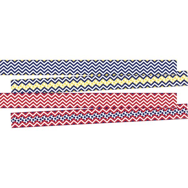 Barker Creek Chevron Nautical Trim Set, 2 designs, 24/set, PK24 3740 - main
